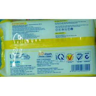 [HOT SALE] Khăn Ướt Unifresh Không Mùi Vitamin E 80 Miếng