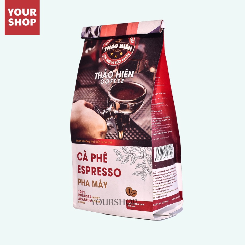 Cà Phê Nguyên Hạt Rang Mộc Thảo Hiên -Phối Arabica &amp; Robusta - Pha Máy- Cà Phê Hạt Nguyên chất Yourshop