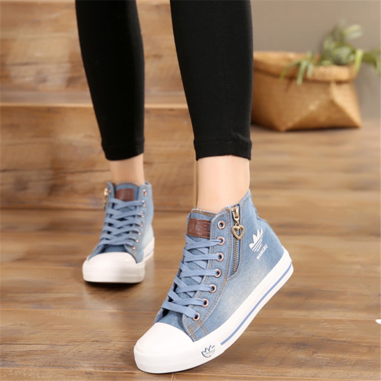 Giày Thể Thao Vải denim Cổ Thấp Thời Trang Hàn Quốc Mới