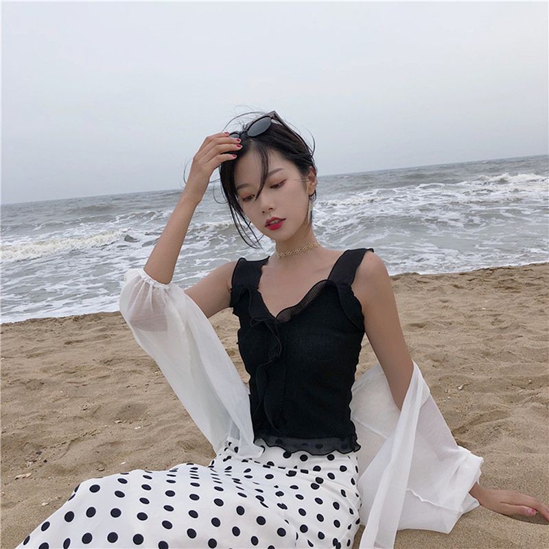 Áo không tay dệt kim màu trơn gợi cảm cho nữ | BigBuy360 - bigbuy360.vn