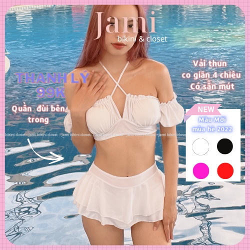 [thanh lsy 77k] BIKINI ĐỒ BƠI 2 MẢNH DÂY CHÉO NGỰC VÁY TẦNG SEXY - JAMI MM56