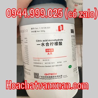 Axi.t citric cas 77-92-9 c6h8o7.h2o lọ 500g tinh khiết axi.t chanh citric aci.d monohydrate