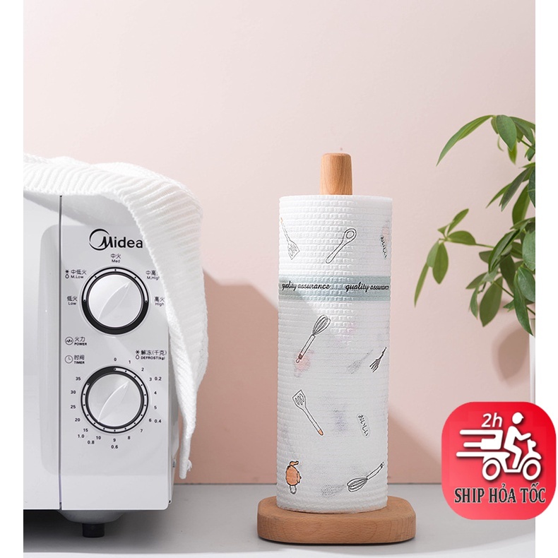 Cuộn 20 CM Khăn Giấy Lau Bếp Đa Năng Trắng Họa Tiết Dùng Được Nhiều Lần Tiết Kiệm & Bảo Vệ Môi Trường