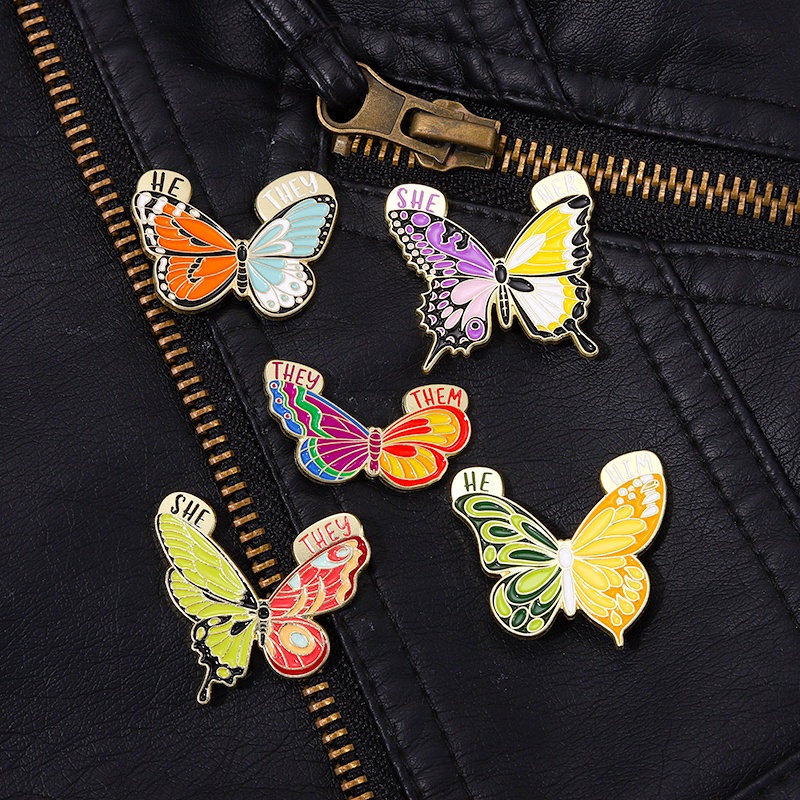 Huy hiệu cài áo MISS ZOE thiết kế bươm bướm hoạt hình nhiều màu sắc đáng yêu thời trang