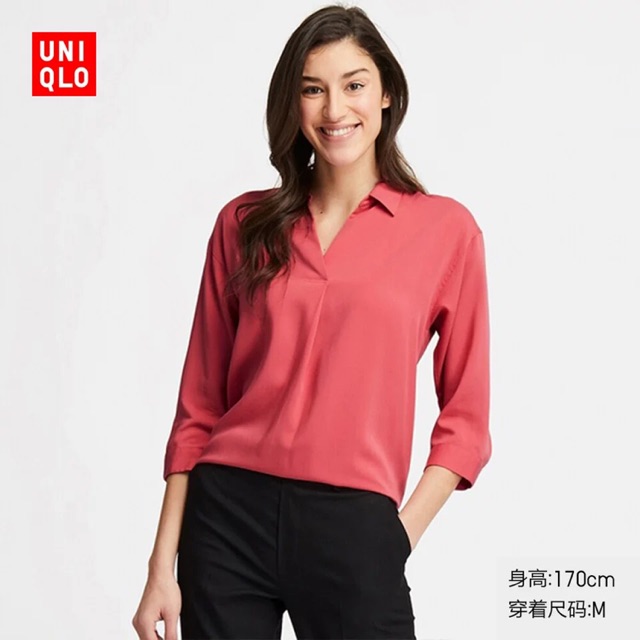 Áo sơ mi Uniqlo rayon tay lỡ