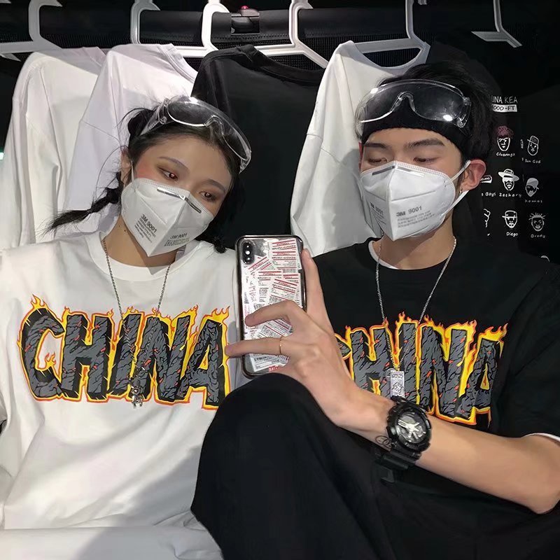 Áo Thun Dáng Rộng In Họa Tiết Hoạt Hình Phong Cách Hip Hop Hàn Quốc Thời Trang Mùa Hè Cho Nam Và Nữ