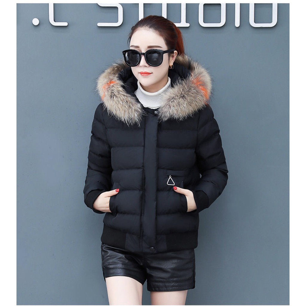 ÁO KHOÁC PHAO NỮ NÓN PHỐI LÔNG HÀNG QUẢNG CHÂU CAO CẤP CÓ 4 MẦU