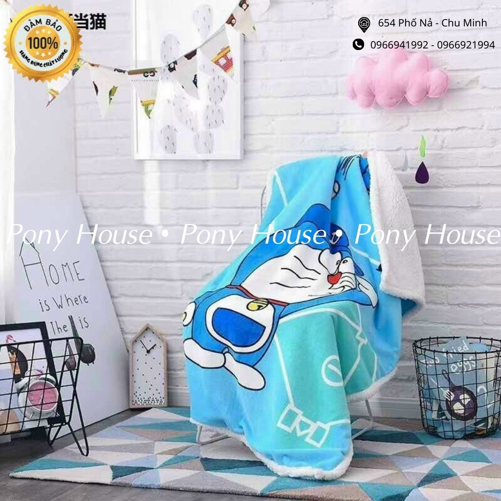 Chăn Lông Cừu 2 Lớp Siêu Mềm Mịn, Dày Dặn Ấm Cho Bé Đi Học