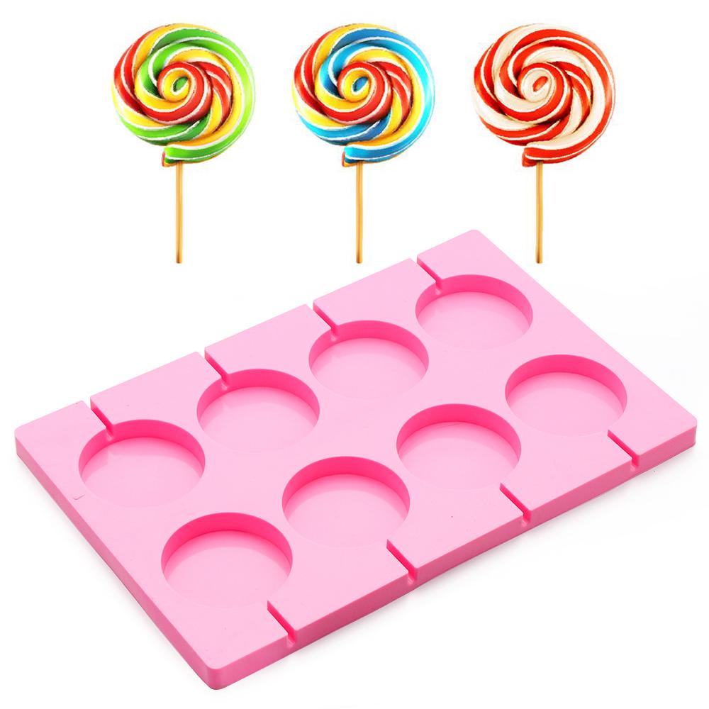 BORAG Khuôn Silicone 8 Lỗ Làm Kẹo Mút