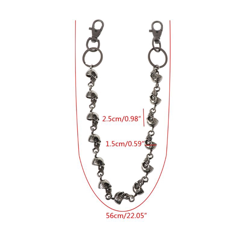 Dây Xích Đeo Quần Hình Đầu Lâu Phong Cách Gothic Cá Tính