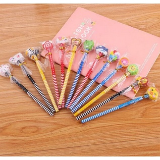 Bút Chì kèm Tẩy Nhiều Hình Dễ Thương Cho Bé Trai Và Bé Gái Đi Học