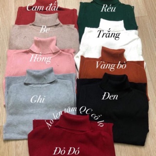 Áo len tăm QC trơn cổ lọ