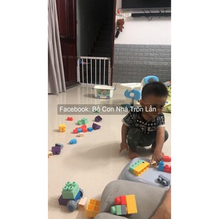 LEGO DẺO KÍCH THƯỚC SIÊU TO CHO BÉ - thùng nhựa đựng 50 miếng hộp nhựa - BỘ XẾP HÌNH DẺO - Chất liệu SILICON ABS an toàn