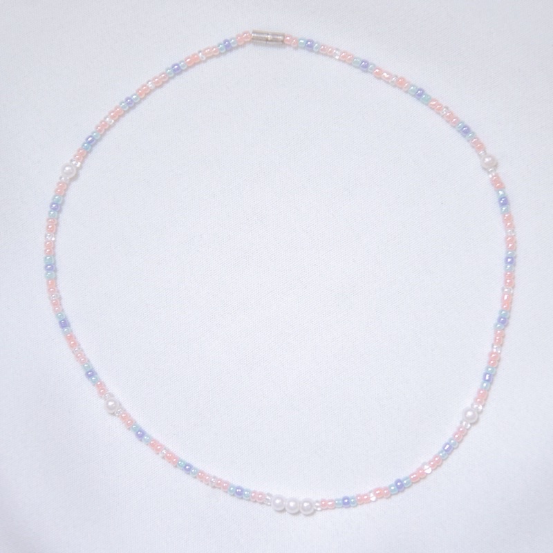 Handmade - Set vòng cổ vòng tay hat cườm pastel