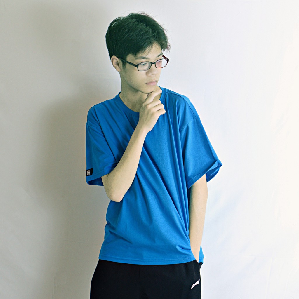 Áo thun tay lỡ The Third dáng Unisex form rộng màu xanh lam phong cách Ulzzang T03 | BigBuy360 - bigbuy360.vn