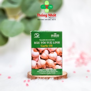 Dầu tỏi hỗ trợ đường hô hấp ngừa cảm cúm kiểm soát mỡ máu Tuệ Linh Garlic oil hộp 100 viên