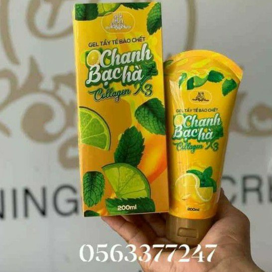 GEL TẨY TẾ BÀO CHẾT COLLAGEN X3 HƯƠNG CHANH BẠC HÀ 200ML