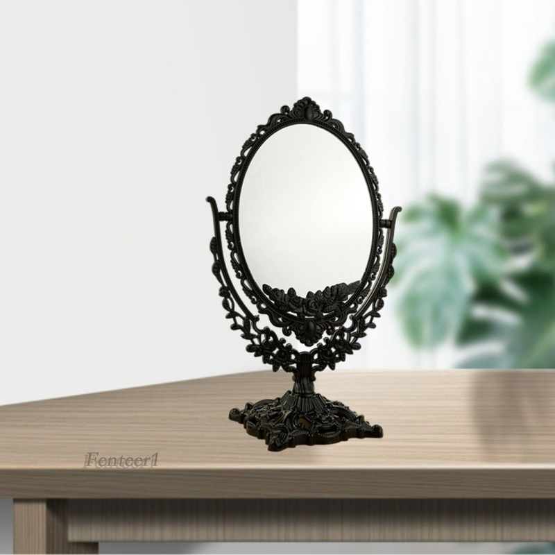 Gương Trang Điểm Để Bàn Hai Mặt Hình Oval Kèm Giá Đỡ Fenteer1 Phong Cách Châu Âu