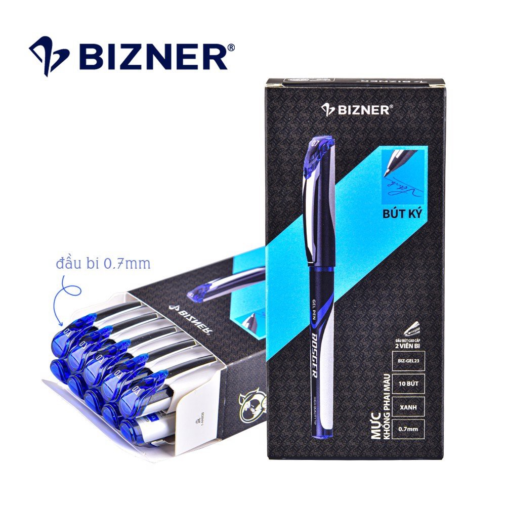 Bút Gel 2 Đầu Bi Thiên Long Bizner Cao Cấp BIZ-GEL23- 2 màu mực Xanh/ Đen