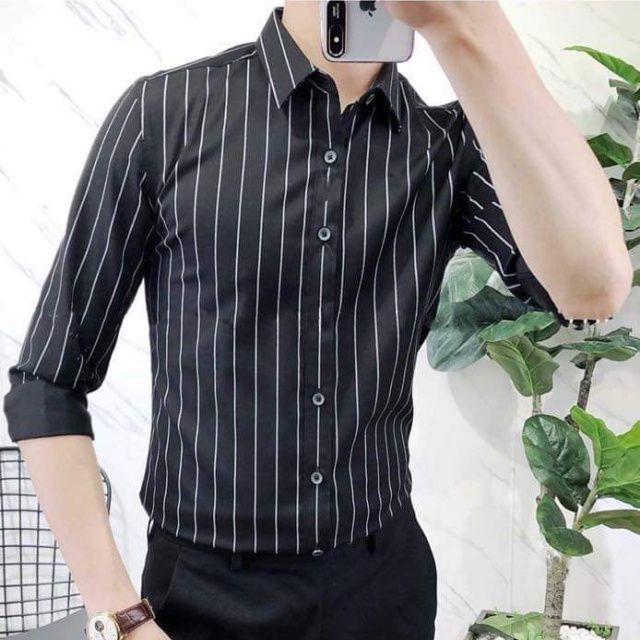 Áo Sơ Mi Nam, Sơ Mi Kẻ Sọc Hàn Quốc Chất Đẹp Mẫu Mới 2019