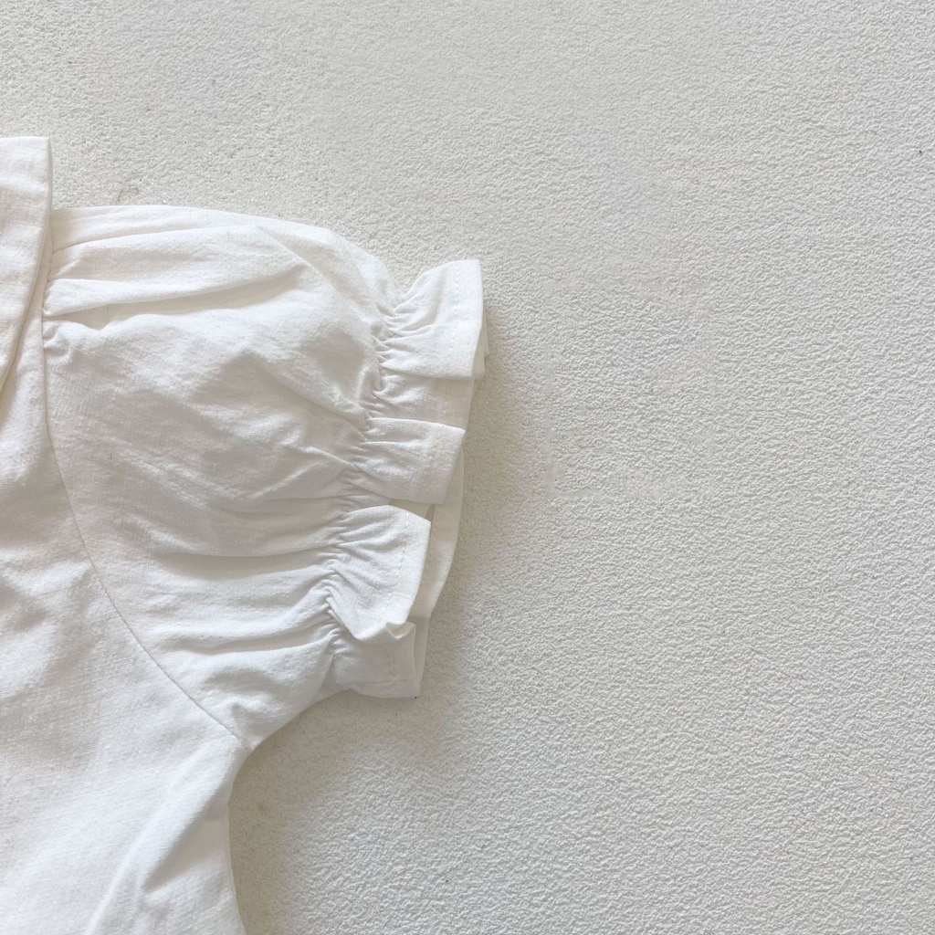 Áo liền quần tay ngắn họa tiết hoa thêu xinh xắn dành cho bé gái