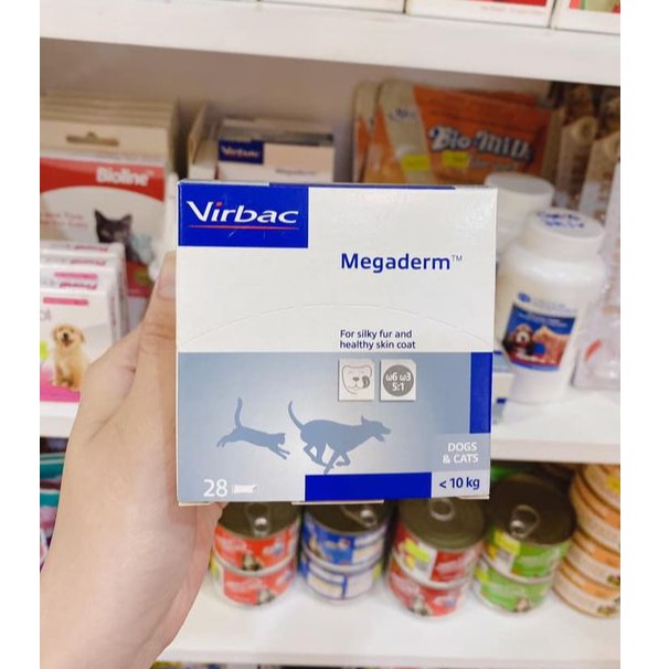 Gel dưỡng lông, kích thích mọc lông cho chó mèo Virbac Megaderm - Hộp 28 tuýp - Petco