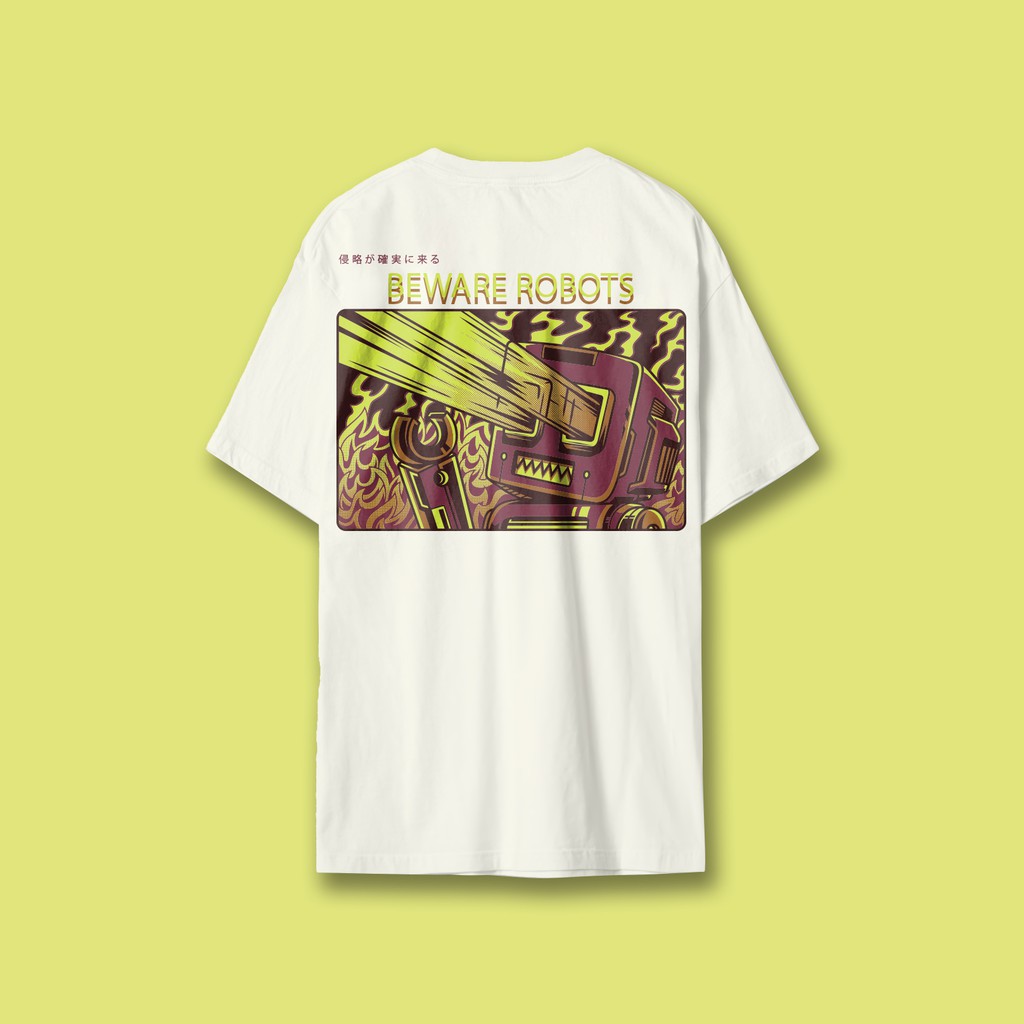 Áo Thun Tay Lỡ Unisex Nam BEWARE ROBOTS