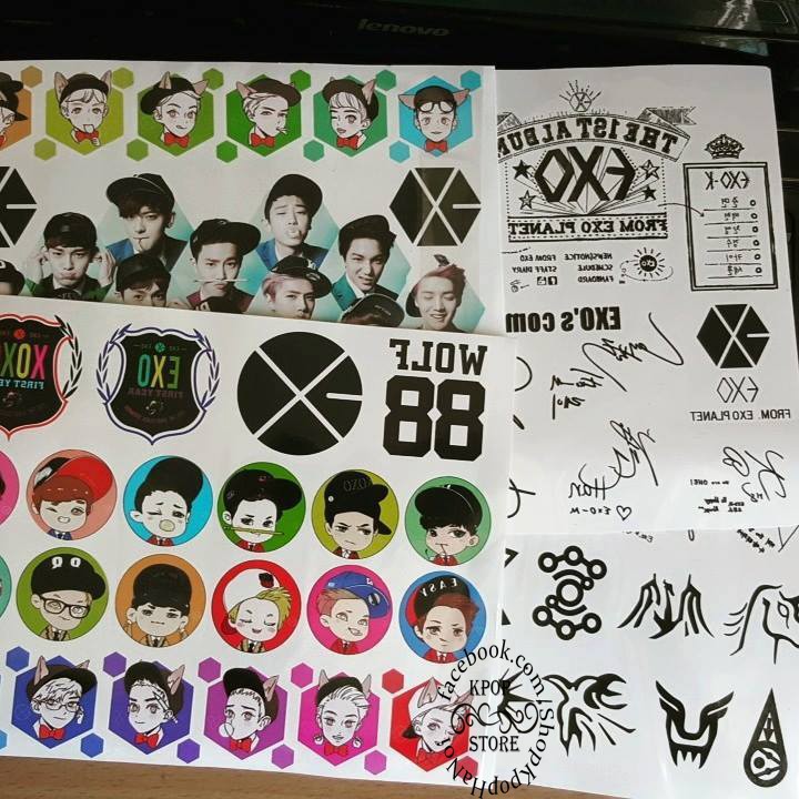 (MS58) Xăm / Tatoo EXO, BTS , GOT7, SUJU, SHINEE, BIGBANG SNSD TFBOYS