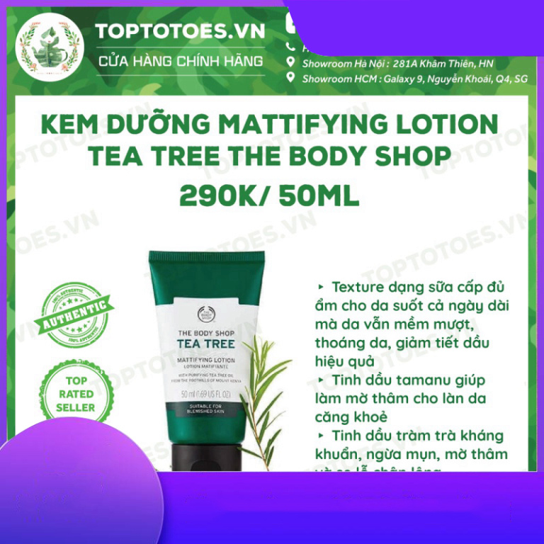 CHỈ SALE HÔM NAY Kem dưỡng The Body Shop Tea Tree Mattifying Lotion kiềm dầu, ngừa mụn CHỈ SALE HÔM NAY