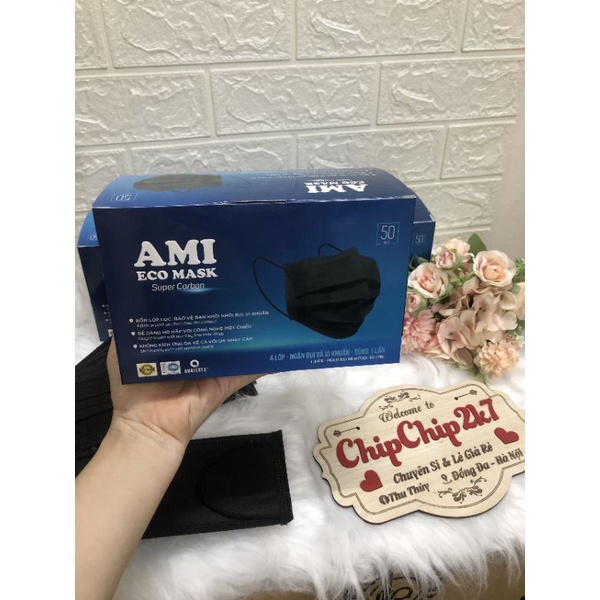 (Giá rẻ) Hộp Khẩu trang 4 lớp màu đen siêu hiếm hộp 50 cái | BigBuy360 - bigbuy360.vn