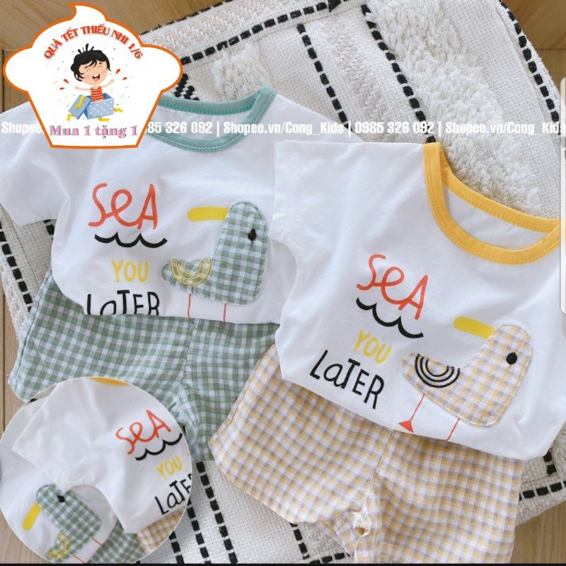 【6-22KG】Bộ đồ bé trai, áo chất cotton co giãn 4 chiều 100% cao cấp, quần vải đũi, set bộ đồ bé trai