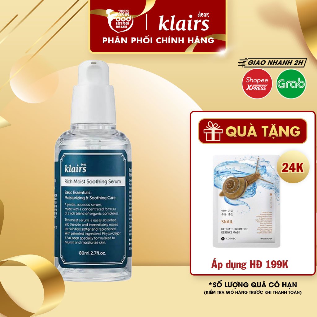 Tinh Chất Dưỡng Ẩm Sâu Klairs Rich Moist Soothing Serum 80ml