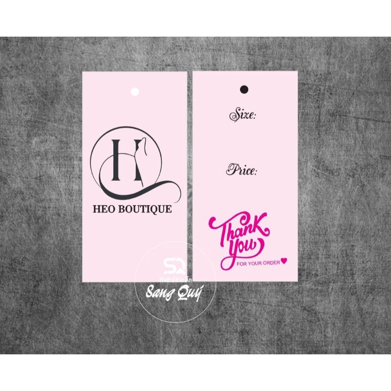 Tag, nhãn, quần áo, tích điểm trà sữa in theo yêu cầu giá rẻ,  nhận từ 500 tag, 2 mặt,  vuông, chữ nhật, ép màn bấm lỗ.