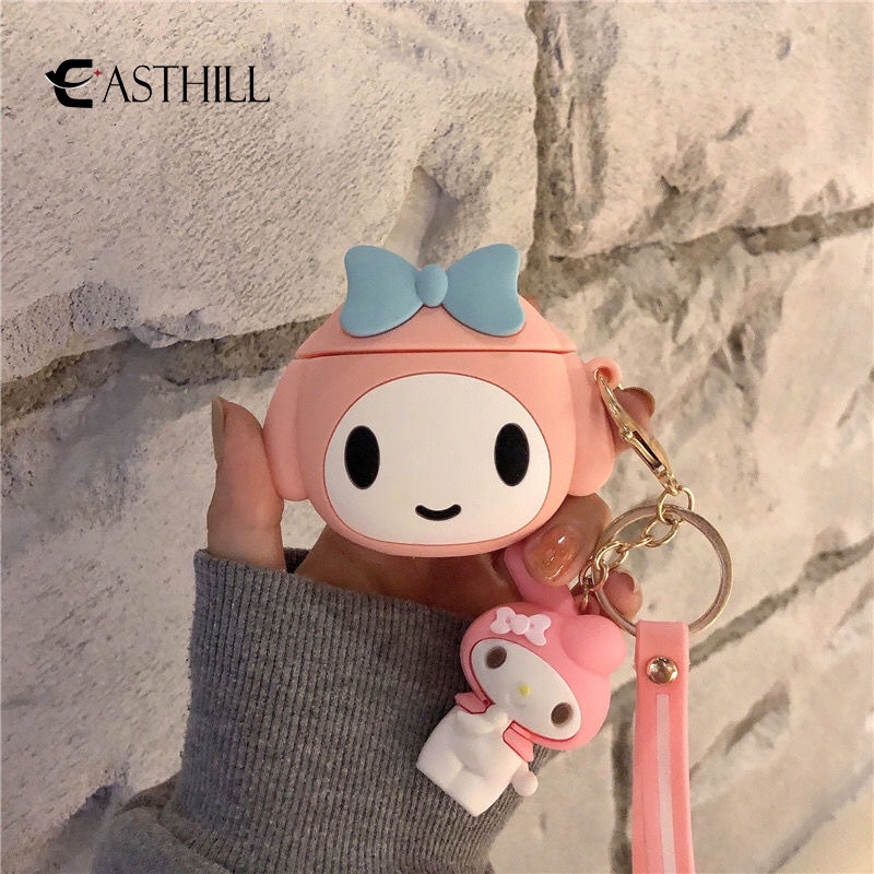 SANRIO Vỏ Bảo Vệ Hộp Sạc Tai Nghe AirPods 1 2 3 Pro Bằng Silicon PC Cứng Họa Tiết Kuromi Dễ Thương
