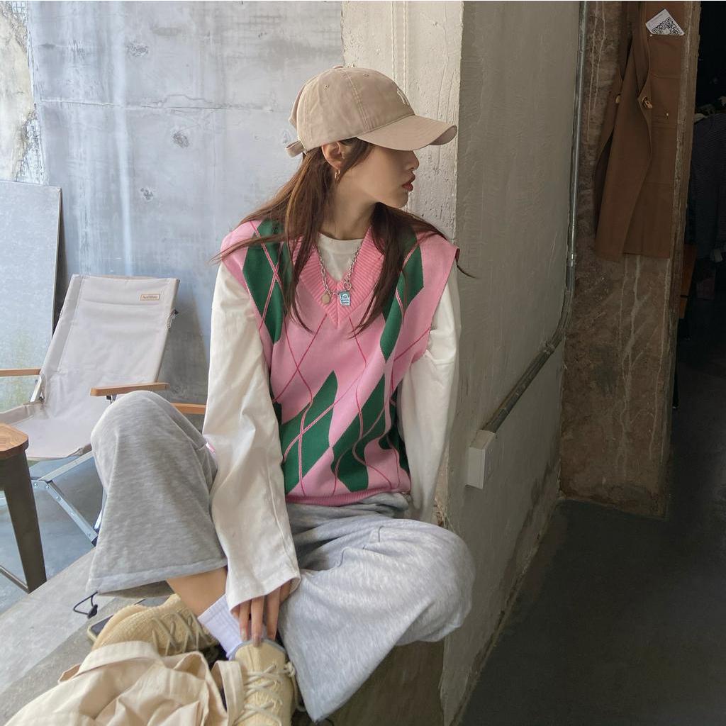 Áo Khoác Len Không Tay Cổ Chữ V Thời Trang Cho Bạn Gá