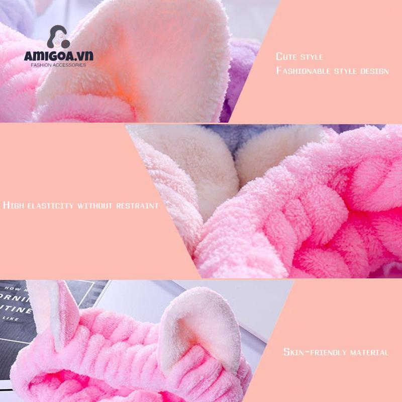 Băng Đô Rửa Mặt Trang Điểm Tai Mèo Ba Chiều Dễ Thương