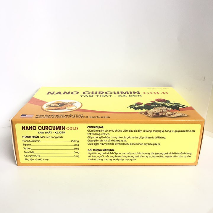 Nano Curcumin Gold Hộp 30 Viên - Giảm Triệu Chứng Đau Dạ Dày, Tá Tràng