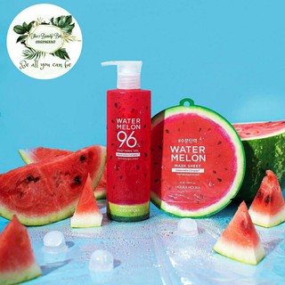 Gel dưỡng da đa năng chiết xuất dưa hấu Holika Holika Watermelon 96% Soothing Gel 390ml nhập khẩu Hàn Quốc