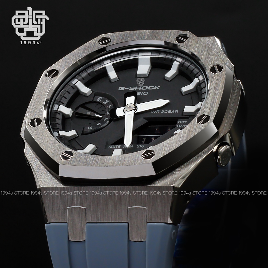 Đồng hồ nam Casio G-Shock GA-2100-1A custom AP Royal Oak, Titanium x Gray, hàng chính hãng, bảo hành 05 năm
