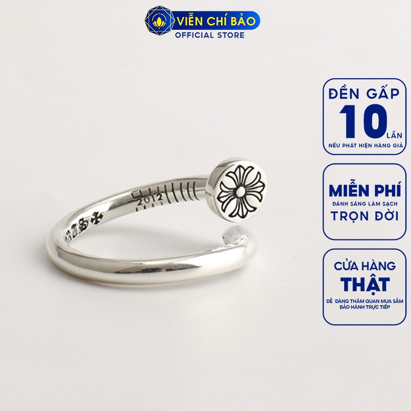 Nhẫn bạc unisex CH Đinh tán thập giá chất liệu bạc Thái 925 thời trang phụ kiện trang sức nữ Viễn Chí Bảo N100996