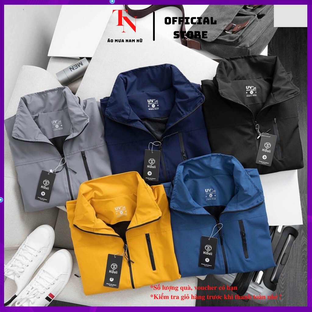 Áo khoác nam nữ cao cấp, áo khoác gió hai lớp chống nước, vải gió tráng bạc ngăn tia UV - Tình Ngọc Store