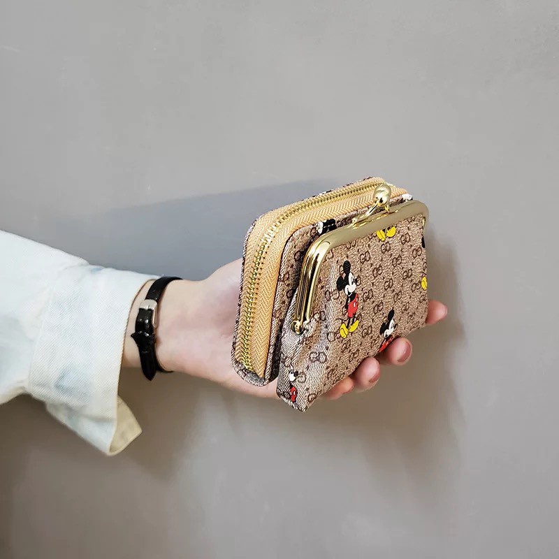 Ví Đựng Thẻ / Tiền Xu Có Khóa Kéo Họa Tiết Hoạt Hình Dễ Thương