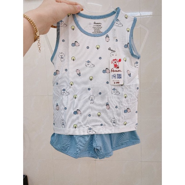 Bộ sát nách Avaler in hoạ tiết chất sợi tre