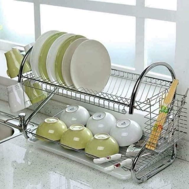 💥KỆ ÚP BÁT INOX 2 TẦNG ĐÃ VỀ KHÁCH NHÉ💯 Giá : #180kCực kỳ chắc chắn có giá treo vung nồi up cốc ca luôn ạ✔Chất liệu