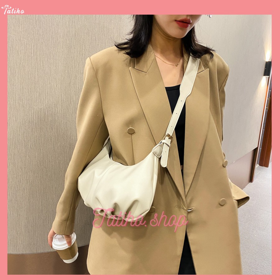 [HÀNG XỊN, GIÁ TỐT] Túi Xách Kẹp Nách Da Mềm Xếp Li Nhún Màu Trơn Thanh Lịch Đẹp - Mã TUI22