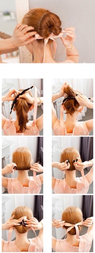 Kẹp búi tóc nơ phong cách Hàn