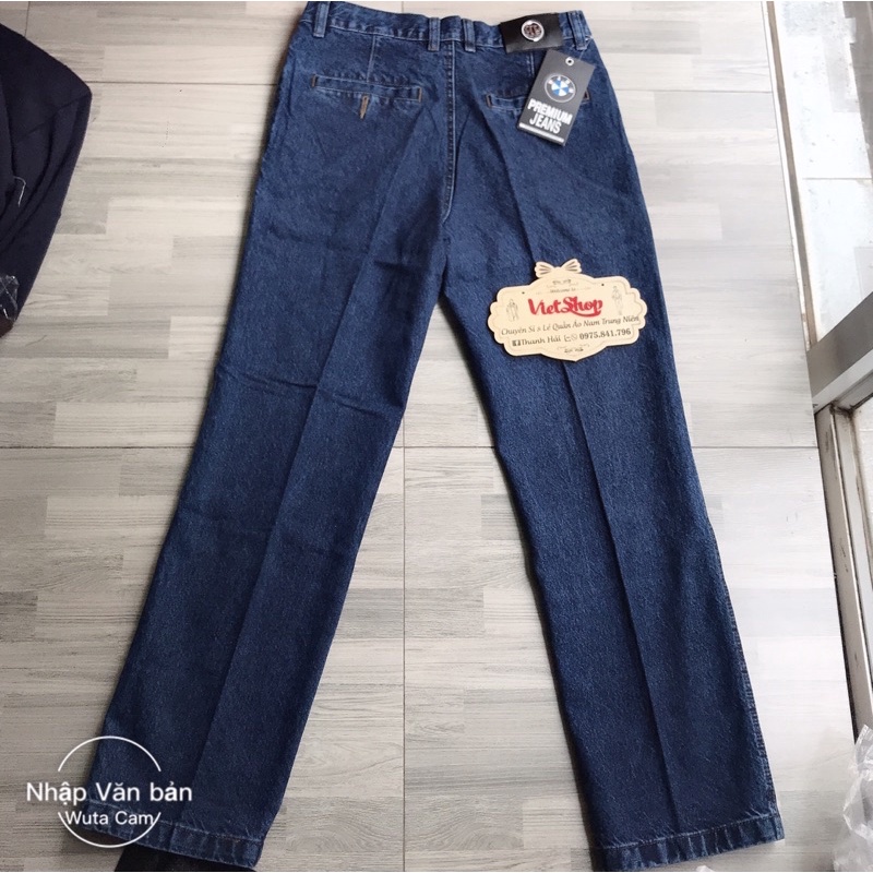 ♚❈✳Local Stock✕quần bò túi chéo nam trung niên dáng thụng chất co giãn đẹp