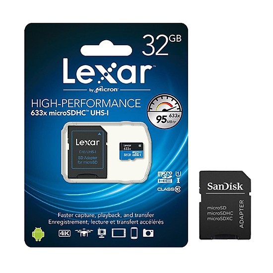 Thẻ Nhớ Micro SDHC LEXAR 32GB 95MB/45MB/s - Hãng Phân Phối Chính Thức