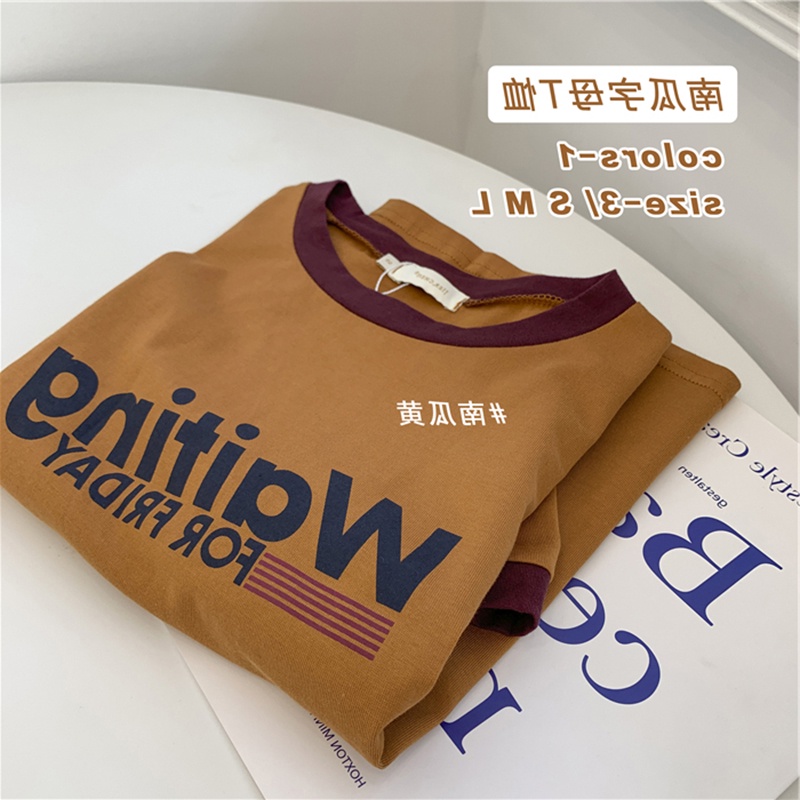 Áo Thun Tay Ngắn Cổ Thuyền In Chữ Thời Trang Hè Cá Tính Cho Nữ