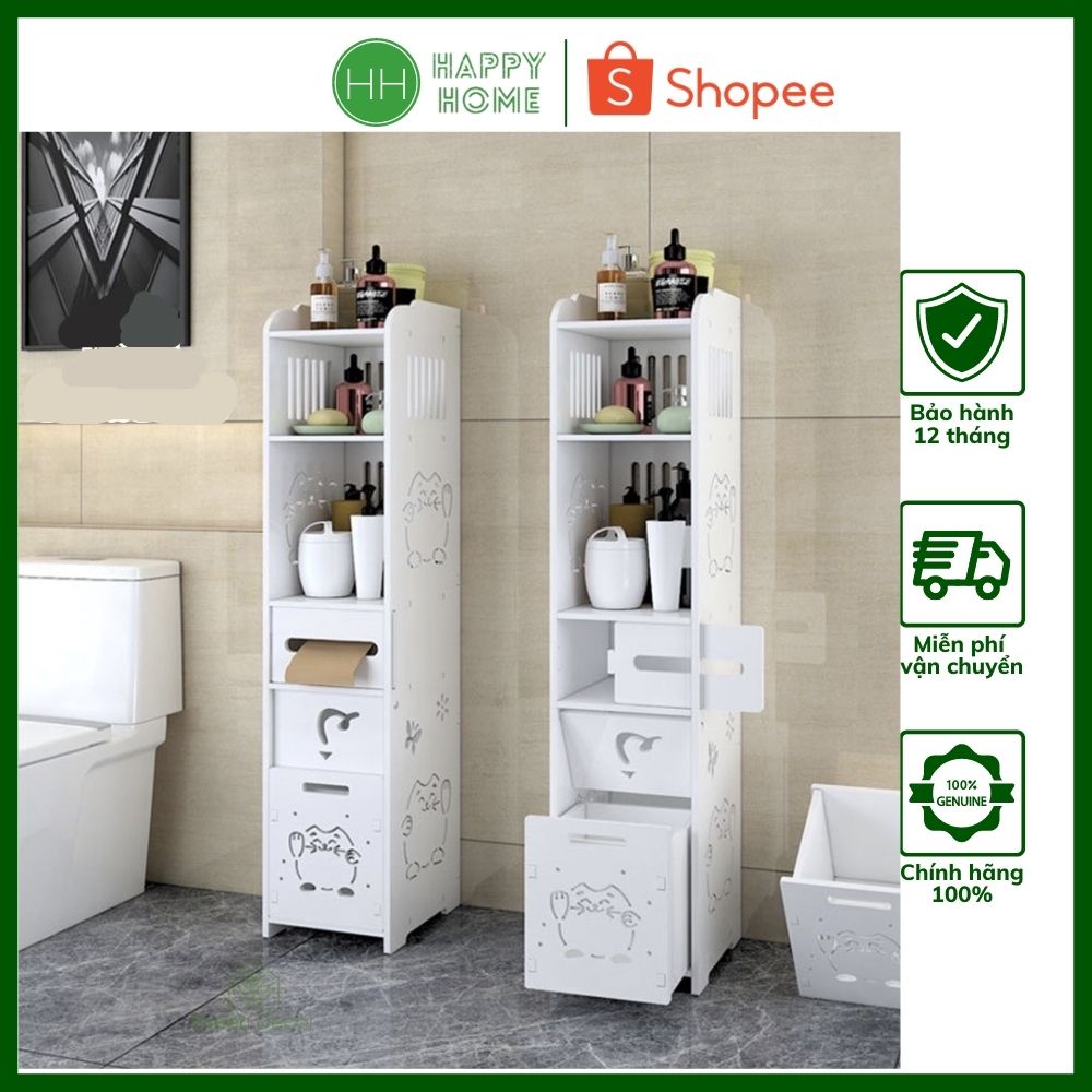 Tủ Nhà Tắm, Tủ Đựng Đồ Nhà Tắm Chống Nước, Chống Mốc Chất Liệu Gỗ Nhựa Ptech